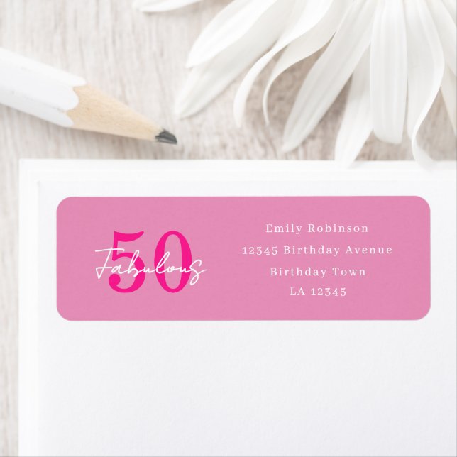 Modern 50 and Fabulous Pink 50th Birthday Address (Insitu)