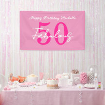 Modern 50 and Fabulous Pink 50th Birthday Party