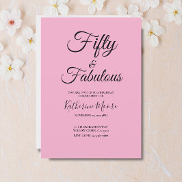 Modern 50 and Fabulous Pink 50th Birthday Party Einladung