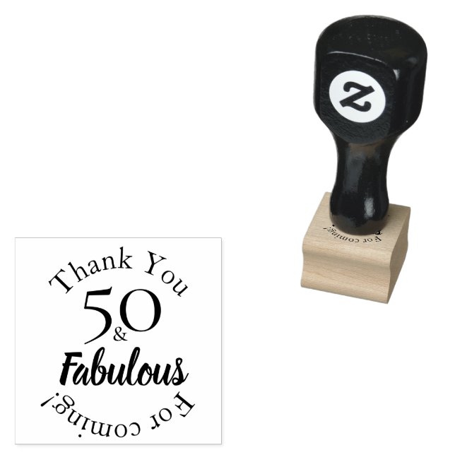 Modern 50 & Fabulous Favour Message Design Gummistempel (Stempel)