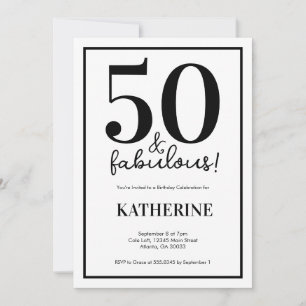 Modern 50 und Fabulous 50. Geburtstag Einladung