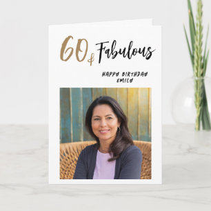 Modern 60 und Fantastisch Foto 60. Geburtstag Karte