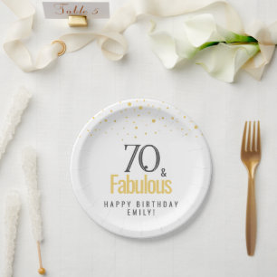 Modern 70 und fabelhaft Geburtstag Pappteller