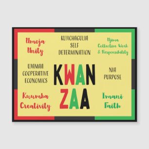  Modern 7 Principles Green Black Kwanzaa Magnetkarte