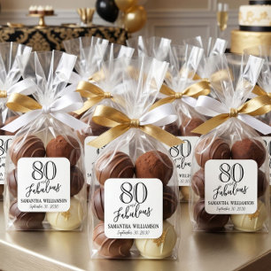 Modern 80 und Fabelhaft Fette Name Datum Geburtsta Quadratischer Aufkleber