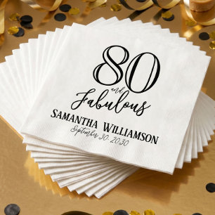Modern 80 und Fabulous Fetter Name Datum Geburtsta Serviette