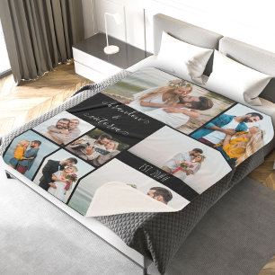 Modern 8 Foto Collage Elegantes Skript Custom Blac Sherpadecke