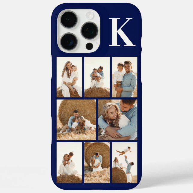 Modern 8 Foto Navy Blau Case-Mate iPhone Hülle (Rückseite)