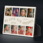 Modern 8 Photo Grid Love You Grandpa Cream Fotoplatte<br><div class="desc">Modern and minimal keepsake photo plaque to gift it to a grandfather featuring 8 photos with a curvy typography text that says "we love you grandpa." The color is cream.</div>