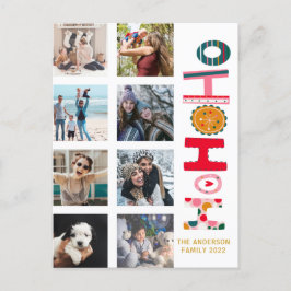 Modern 9 Foto Farbenfrohe Weihnachtsgrüße Postca Postkarte