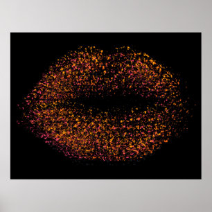 Modern Abstract Art Lips #2 Poster