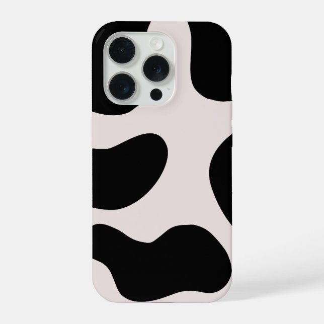 Modern Abstract Black Blob Pattern Phone Case  iPhone Hülle (Rückseite)