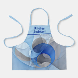 Modern Abstract Blue Gray Fractal Art Graphic Schürze