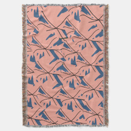 Modern Abstract Blue & Pink Geometric Pattern Flee Decke