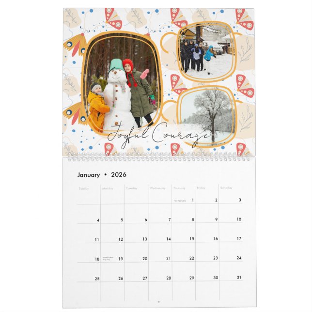 Modern Abstract Butterflies Photo Calendar 2026 Kalender (Jan 2026)