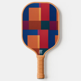 Modern Abstract Color-Block Squares Pickleball  Pickleball Schläger