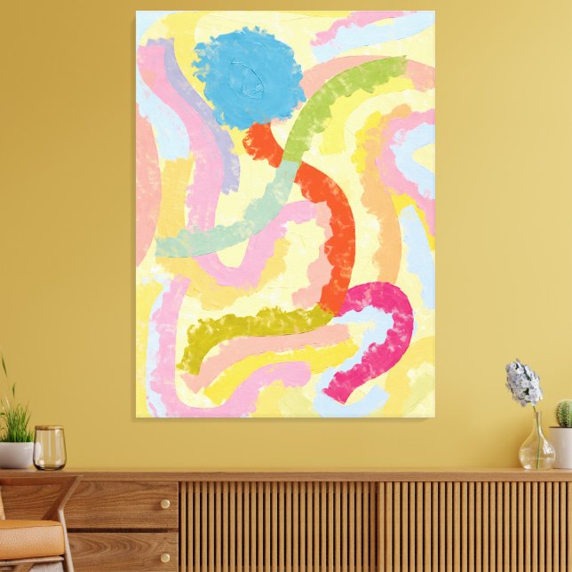 Modern Abstract Colorful Dance Leinwanddruck (Insitu (Wohnzimmer))
