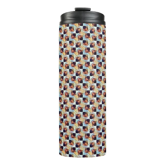 Modern abstract digital pattern design 1245 thermosbecher (Vorderseite)
