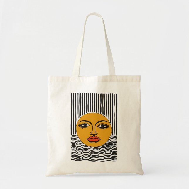 Modern Abstract Face Art Tote Bag Tragetasche (Vorne)