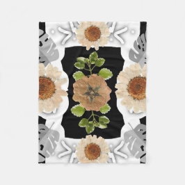 Modern abstract floral art fleecedecke