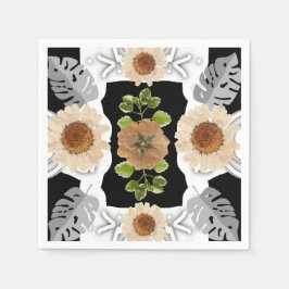 modern abstract floral art serviette