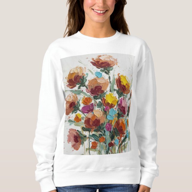 Modern Abstract Floral Art  Sweatshirt (Vorderseite)