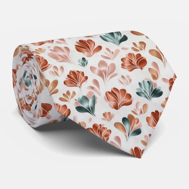 Modern Abstract Floral Pattern Krawatte (Gerollt)