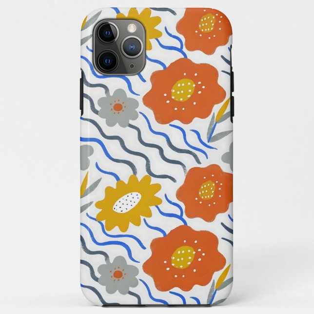 Modern Abstract Flowers Boho Wavy Case-Mate iPhone Hülle (Rückseite)