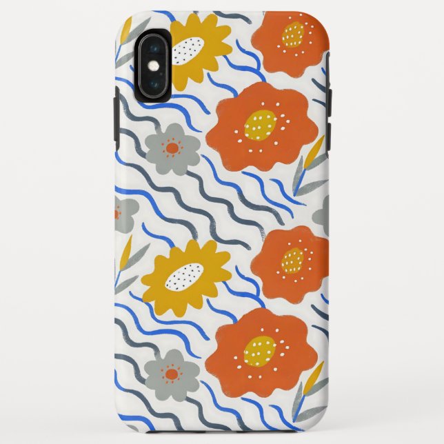 Modern Abstract Flowers Boho Wavy Case-Mate iPhone Hülle (Rückseite)