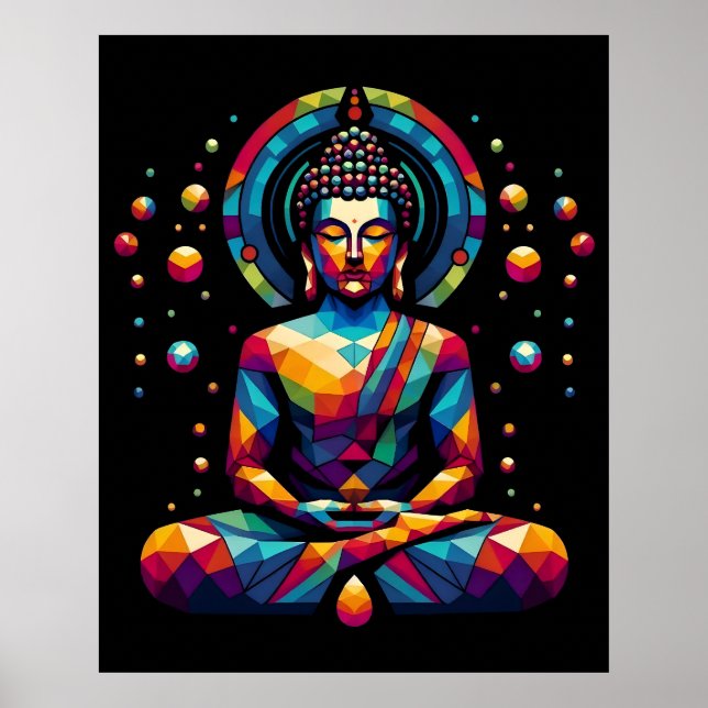 Modern Abstract Geometric Art | Gautama Buddha Poster (Vorne)