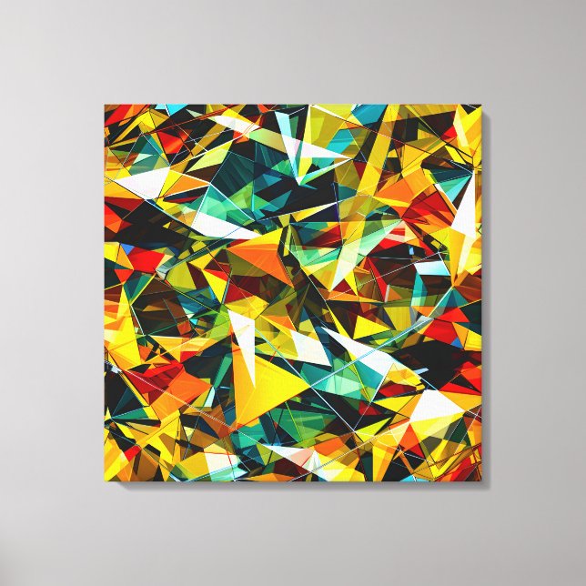 Modern Abstract Geometric Colorful Crystal Glass Leinwanddruck (Vorderseite)