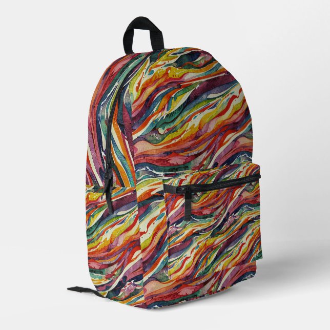 Modern abstract geometric digital pattern 40 bedruckter rucksack (Rückseitige Ecke links)