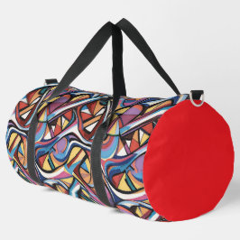 Modern abstract geometric digital pattern 48 duffle bag