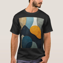 Modern Abstract Geometric Shapes Textured Art T-Shirt