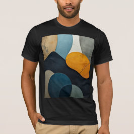 Modern Abstract Geometric Shapes Textured Art T-Shirt