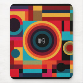 Modern Abstract Geometric Vibrant Energetic Shapes Mousepad