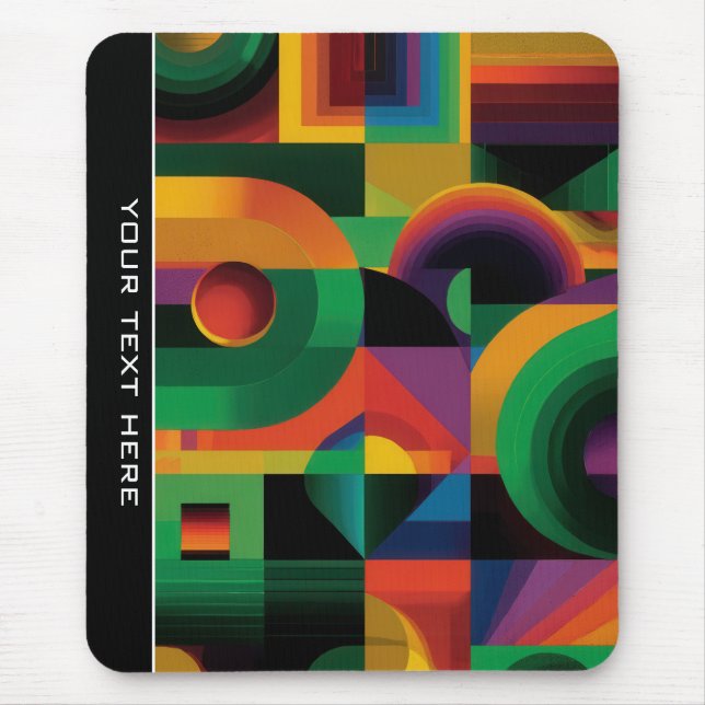 Modern Abstract Geometric Vibrant Energetic Shapes Mousepad (Vorne)