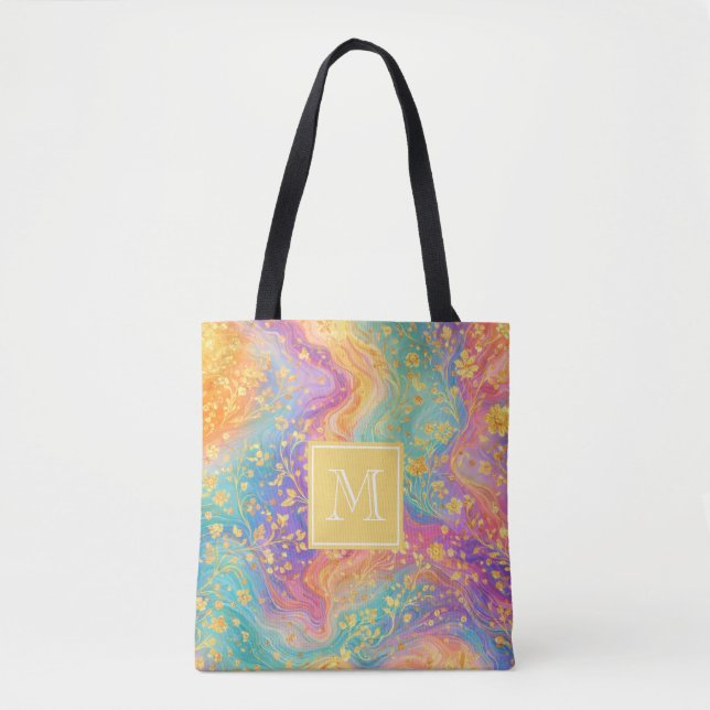 Modern Abstract Glitter Floral Monogram Design     (Vorderseite)