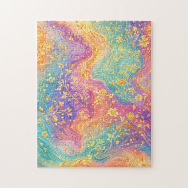 Modern Abstract Glitter Floral Monogram Design     Puzzle (Vertikal)