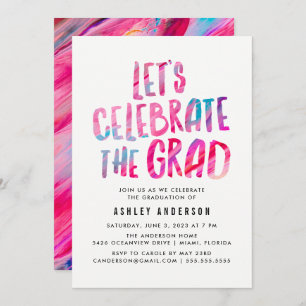 Modern Abstract Graduation Party Invitation Einladung