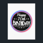 Modern Abstract Happy 70th Birthday Postkarte<br><div class="desc">Modern Abstract Happy 70th Birthday. 70 th birthday gift for women and men who are young at heart and still look good. Great gift for someone turning 70. 70th Birthday Gift idea for father, mother, husband, wife, brother or sister. Funny gift for all who look better than ever. Get this...</div>