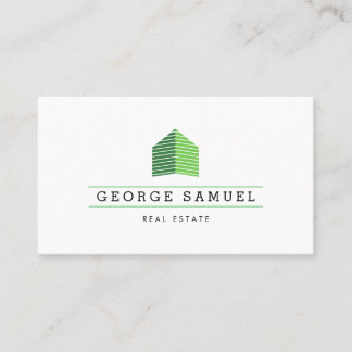 Modern Abstract Home Logo Realtor QR Code White Visitenkarte
