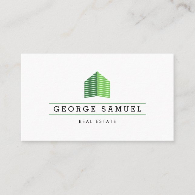 Modern Abstract Home Logo Realtor QR Code White Visitenkarte (Vorderseite)