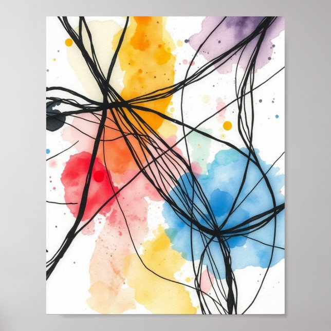 Modern Abstract Line Art Wall Prints Poster (Vorne)
