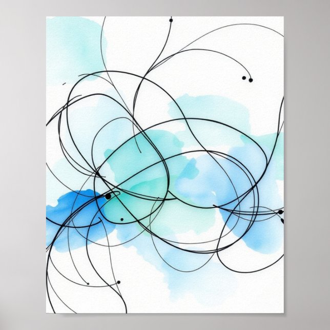 Modern Abstract Line Art Wall Prints Set of 3 Poster (Vorne)