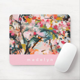 Modern Abstract Painted Botanical Tree Mousepad