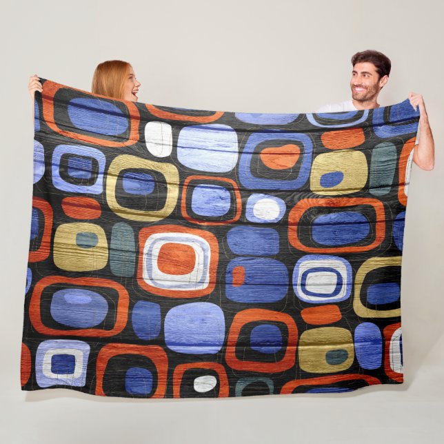 Modern Abstract Pastel Wood Look Fleecedecke (Beispiel)