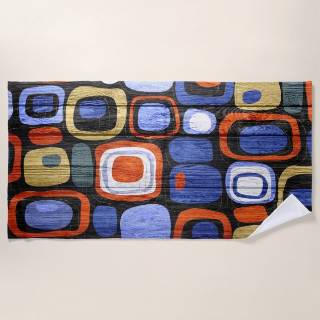Modern Abstract Pastel Wood Look Strandtuch (Vorderseite)