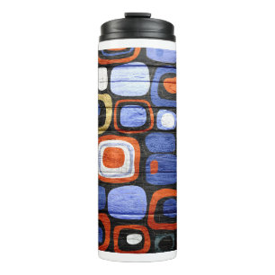 Modern Abstract Pastel Wood Look Thermosbecher