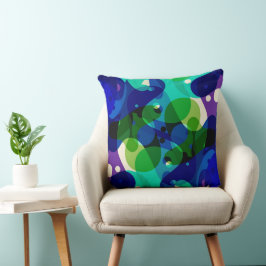 Modern abstract pattern blue kissen
